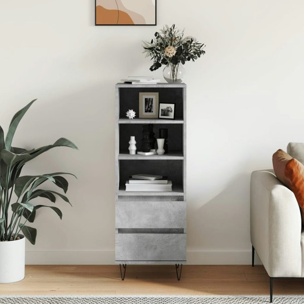 Berkfield Highboard Concrete Grey 40x36x110 cm Engineered Wood