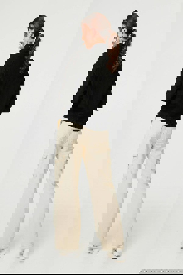 Black | Pocket Detail Zip Front Bomber Jacket 
