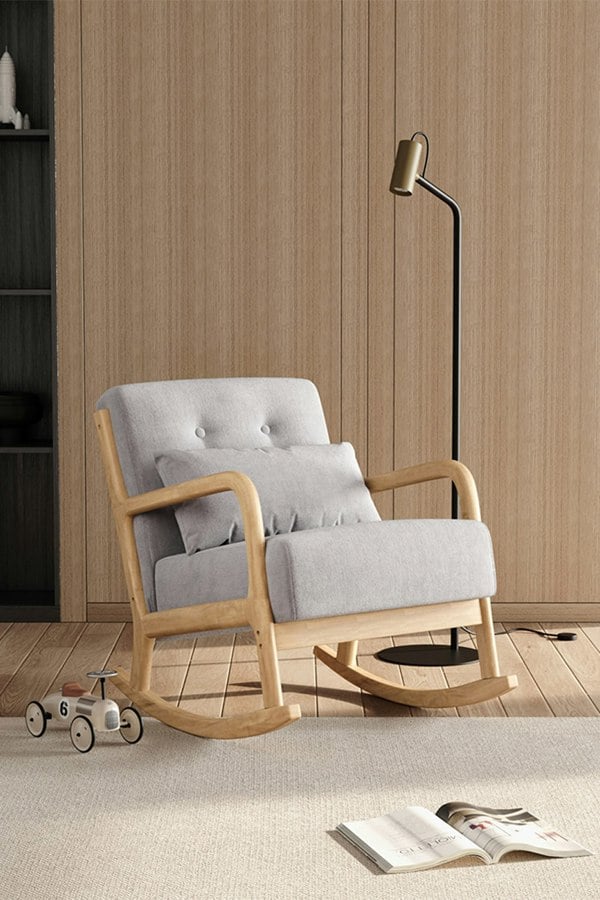 Living and Home Modern Buttoned Rocking Chair