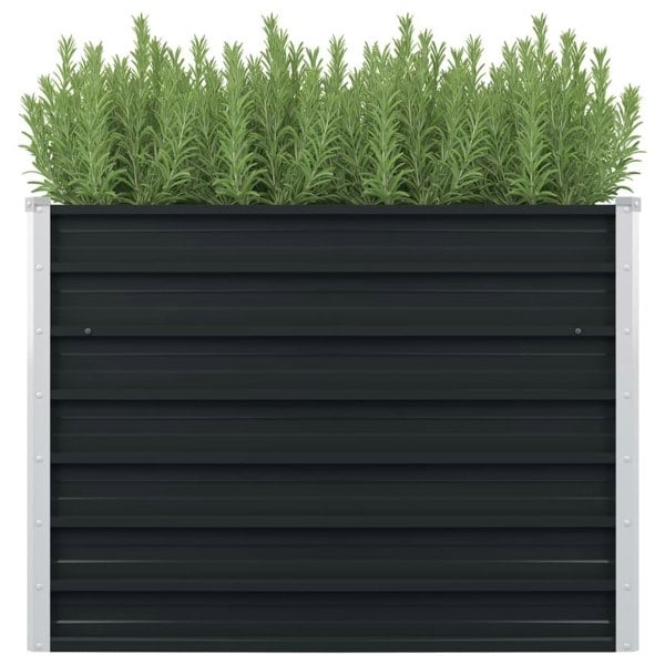 Berkfield Raised Garden Bed Anthracite 100x100x77 cm Galvanised Steel