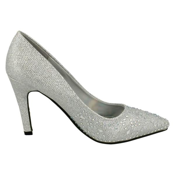 Anne Michelle Ladies Anne Michelle Diamante Detail Court Shoes