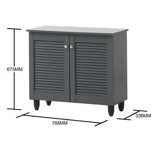 Timber Art Design Modern Shoe Storage Cabinet 2 Doors Footwear Stand Rack Unit Cupboard