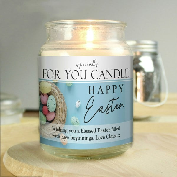Personalised Memento Company Personalised Happy Easter Large Scented Candle Jar