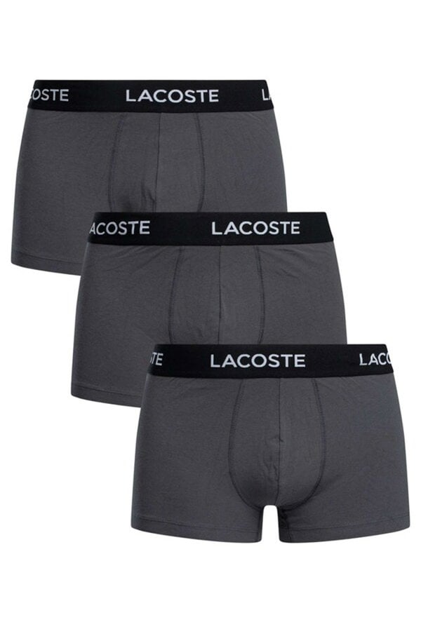 Lacoste 3 Pack Trunks - Grey