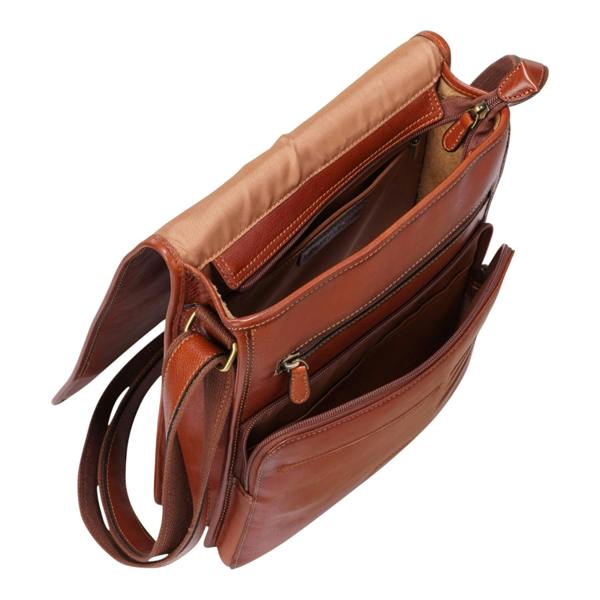Infinity Leather Leather Vintage Messenger Shoulder Crossbody Travel Business Bag - Ranger