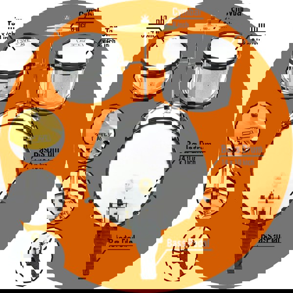 3rd Avenue 3 Piece Junior Drum Kit#colour_Silver