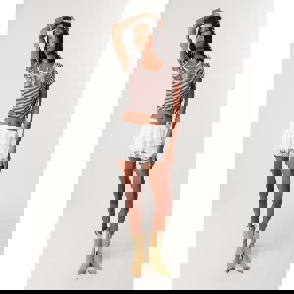 Pink Vanilla Lace Ruffle Micro Shorts