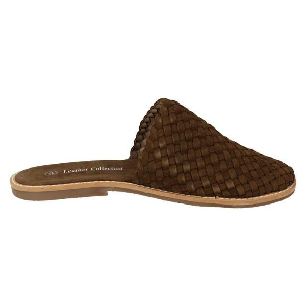 Leather Collection Ladies Leather Collection Weave Vamp Mules