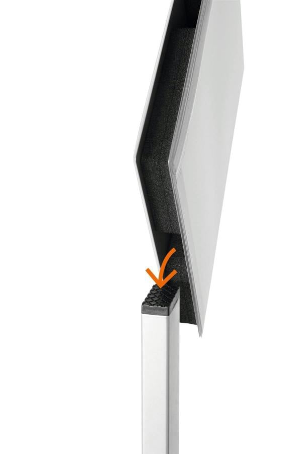 Durable INFO STAND OUTDOOR Stainless Steel Floor Sign | A3 Display Panel | Grey