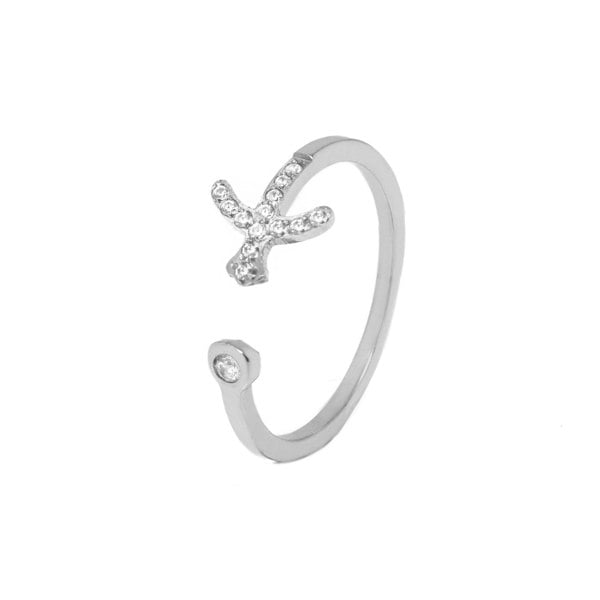 Say It With Sagittarius Ring with CZ Stones - Silver Plated