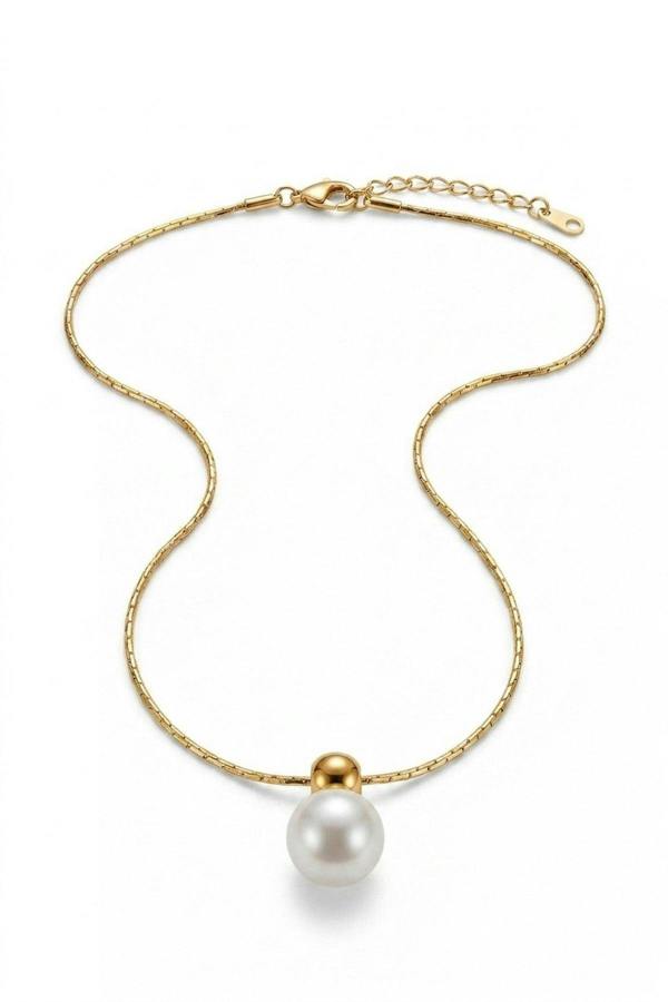 ARIIRA Oona Gold Tone Single Pearl Pendant