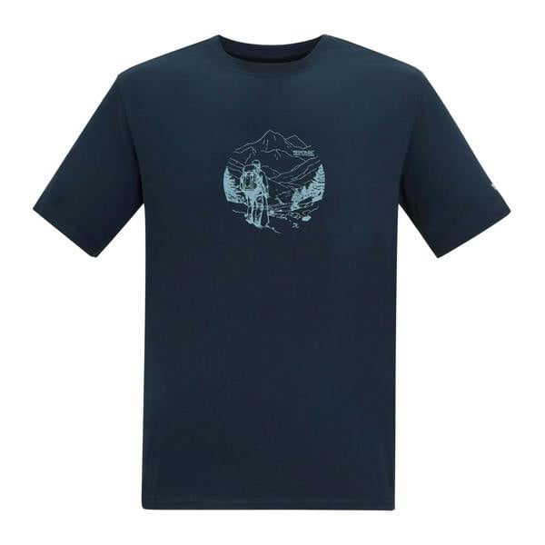 Regatta Mens Fingal Line Art Stretch T-Shirt - Navy - 