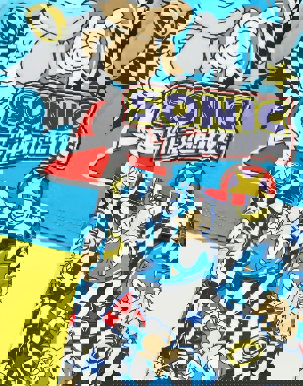 Sonic the Hedgehog Boys Blue Sonic Placement & All-Over Print 2 Piece Swim Set