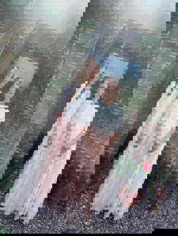 Two older children as flower girls 