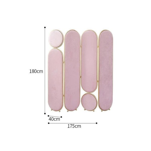 Georgia Folding Screen, Room Divider, Pink/Grey/Green/Blue-Weilai-Weilai Concept