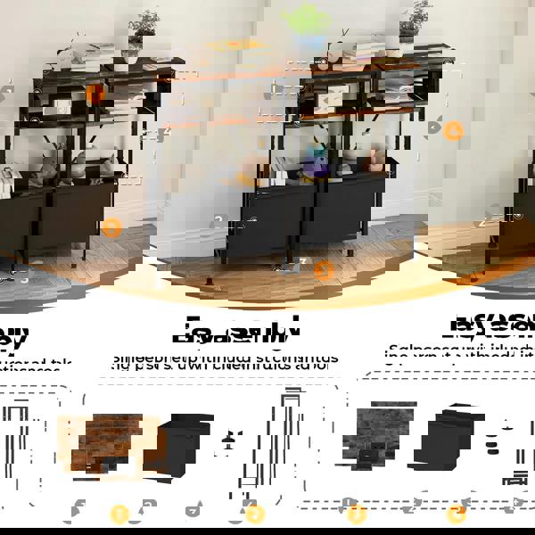 Levede Slim Side Table with Charging Station Storage Narrow End Table Sofa Living Room