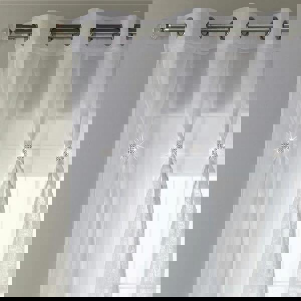 Luxury Living Linen Look Voile Ring Top Curtain Pair