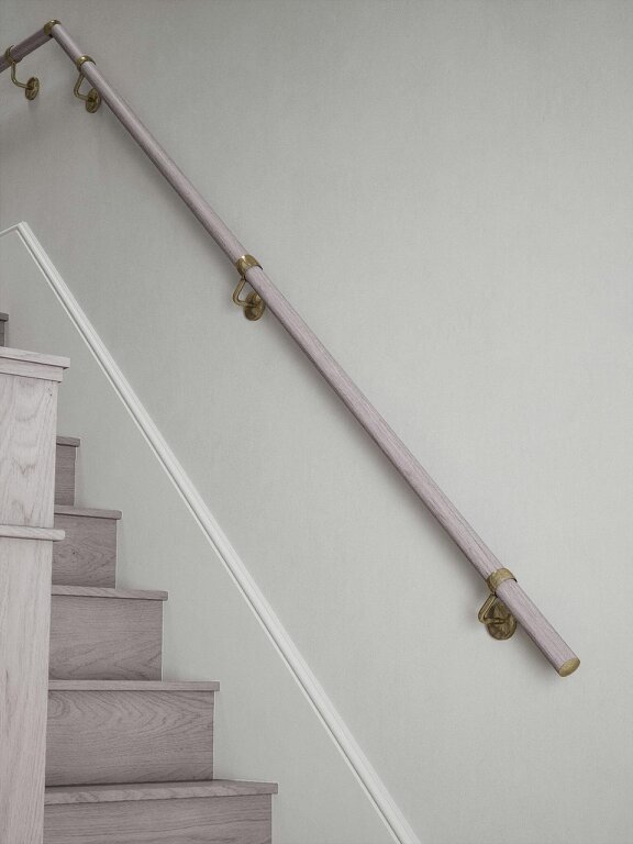 Handrails Direct Pattingham Grey Wood Quarter Landing Handrail
