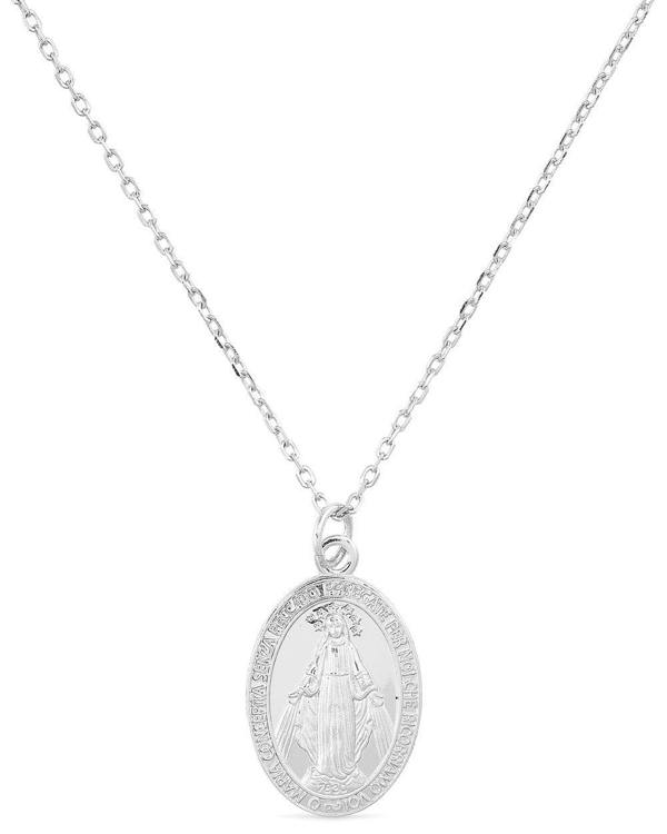 Dainty Sterling Silver Virgin Mary Miraculous Medal Choker Necklace - Necklaces - Elk & Bloom
