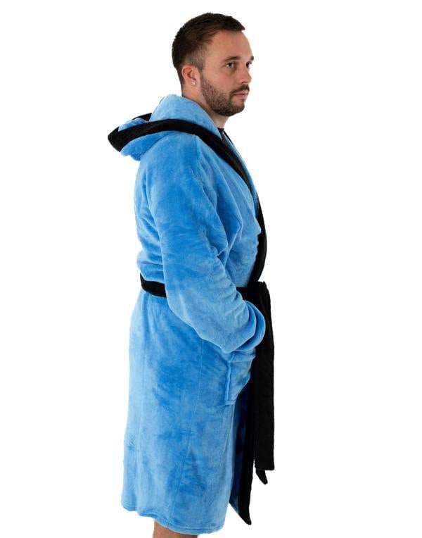 Star Trek Mens Blue Hooded Bathrobe
