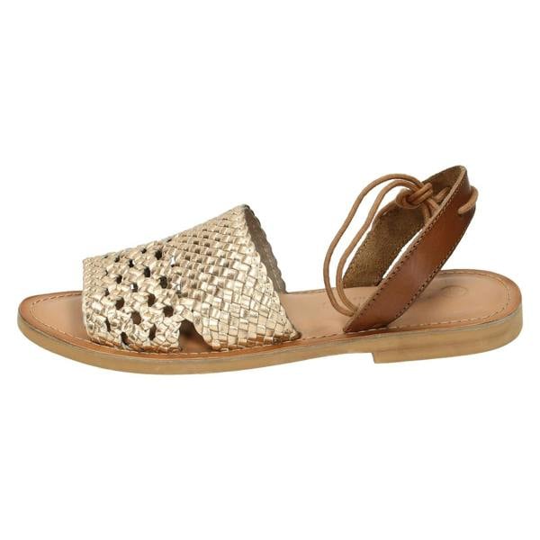 Leather Collection Ladies Leather Collection Flat Weaved Mule Sandals