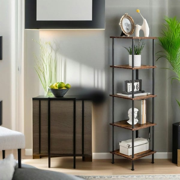 Rafaelo Mobilia 5 Tier Narrow Open Shelf