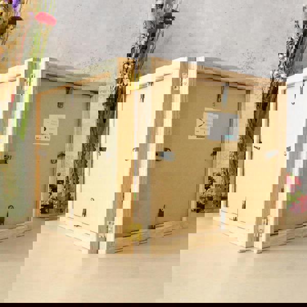 MijMoj Design Solid Oak Three Aperture Hinged Picture Frame - Natural Finish