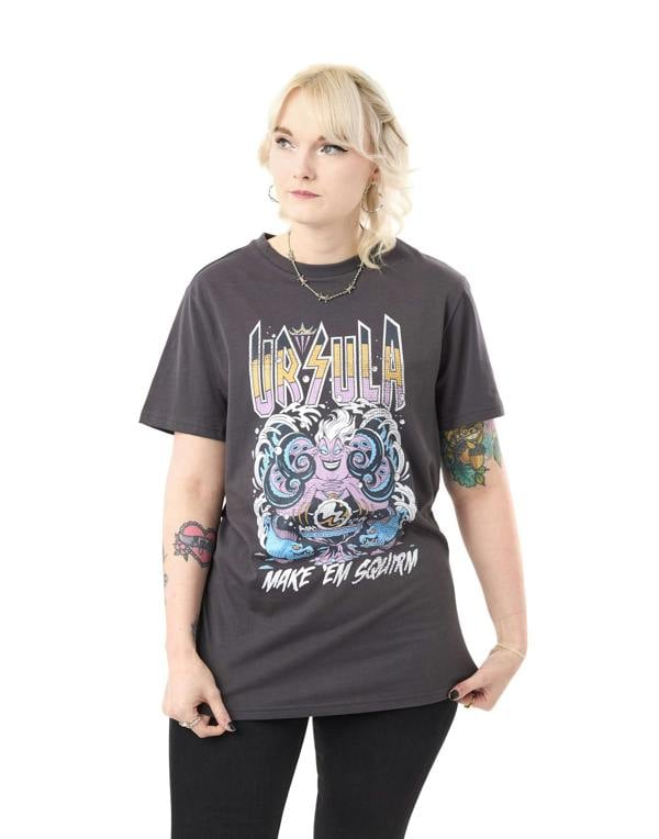 Disney Villains Womens Grey Ursula Short Sleeved T-Shirt
