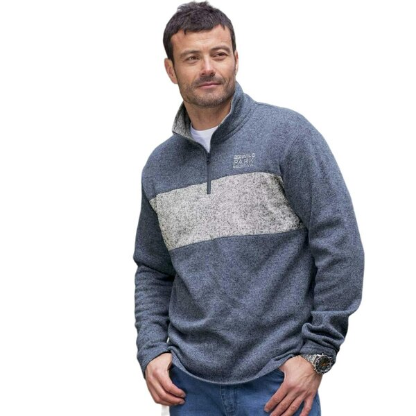 Atlas For Men Mens Wild Park Brushed Fleece Jumper (Pack of 2) - Blue/Grey