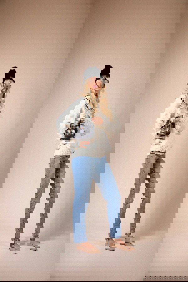 SVNX Houndstooth Shoulder Bag in Black & White