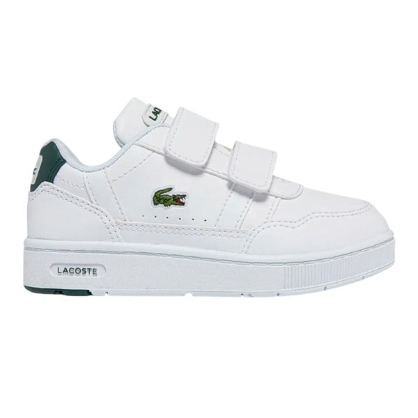 Lacoste Kids T-Clip Touch Fastening Trainers - White/Green
