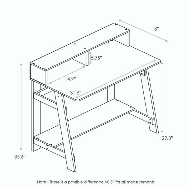 WALPLUS Simplistic A Frame Computer Desk, Columbia Walnut Crafted for Practical Use and Stylish Living Spaces