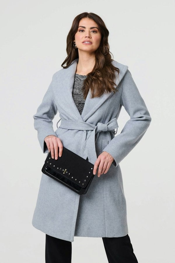 Light Blue | Wrap Front Tie Waist Coat