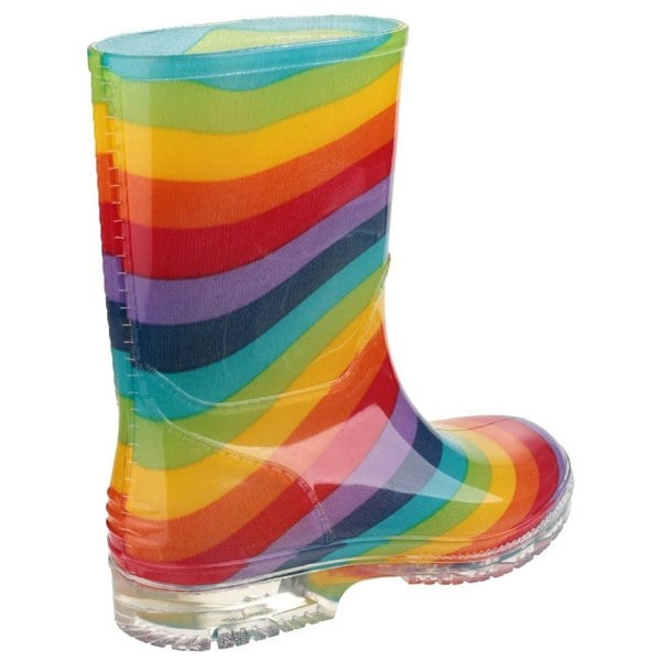 Cotswold PVC Jnr PVC Girls Rainbow Wellington Boots