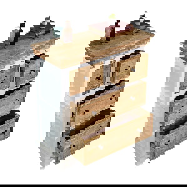 IH Design Milano Solid Mango Wood White Chest Of 4 Drawers