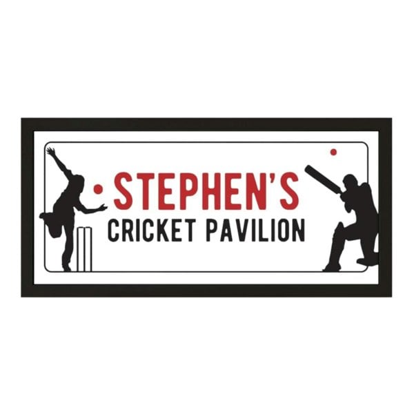 Personalised Wall Art Framed Print Sports Cricket Pavillion