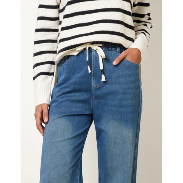 Blue Vanilla Elasticated Waist Jeans With Tie