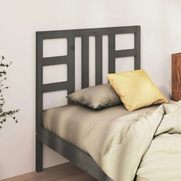 Berkfield Bed Headboard Grey 96x4x100 cm Solid Wood Pine