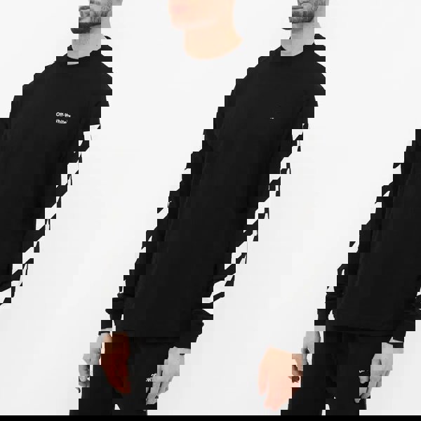 OFF-WHITE Diagonal Helvetica Long Sleeve T-Shirt Black/White - Supplied LuxuryOff-White