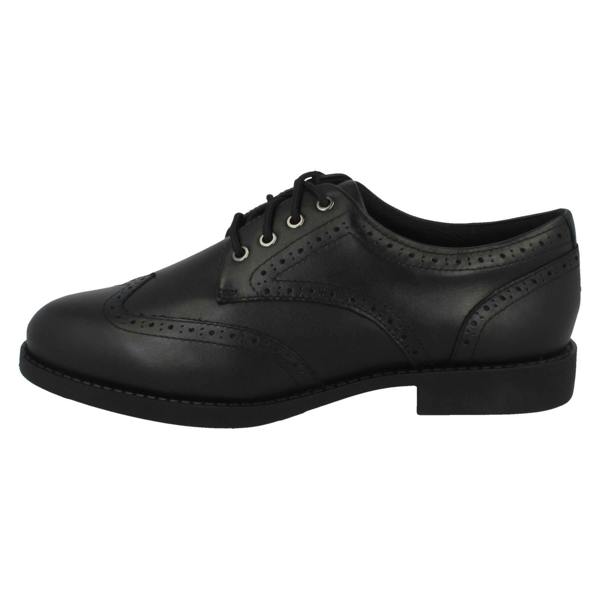 Clarks Girls Clarks Lace Up Brogue School Shoes Tapa Pure