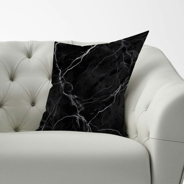 Warren Reed Black Marble Pattern Cushions