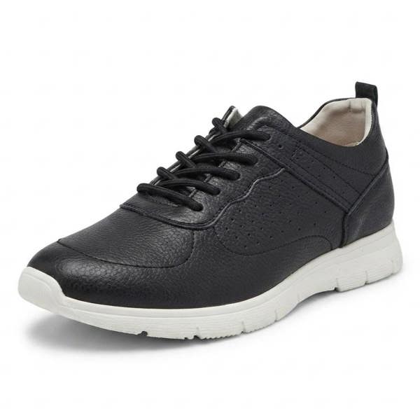 Down to Earth Ladies Spot On Low Lace Up Trainer F7224 - Black