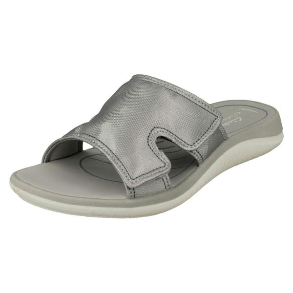 Clarks Ladies Cloudsteppers By Clarks Camo Detailed Mule Sandals Glide Bay 2