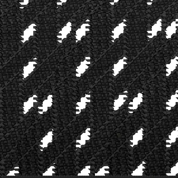 JVL Lattice Scraper Rubber Studs Doormat, 40x70cm, Black