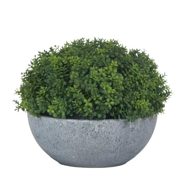 Hill Interiors Faux Hebe Globe Pot - Green/Grey - 