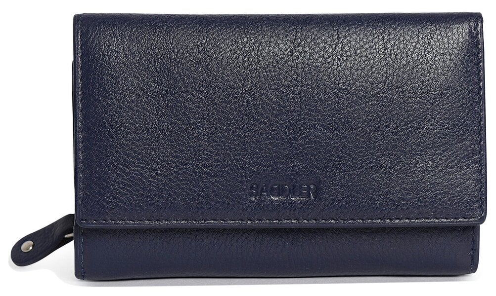 SADDLER Compact Trifold Leather Purse "Eleanor" – Handmade by Saddler | RFID Protected & Gift Boxed | 10 Card Slots & Rear Zip Coin Pocket