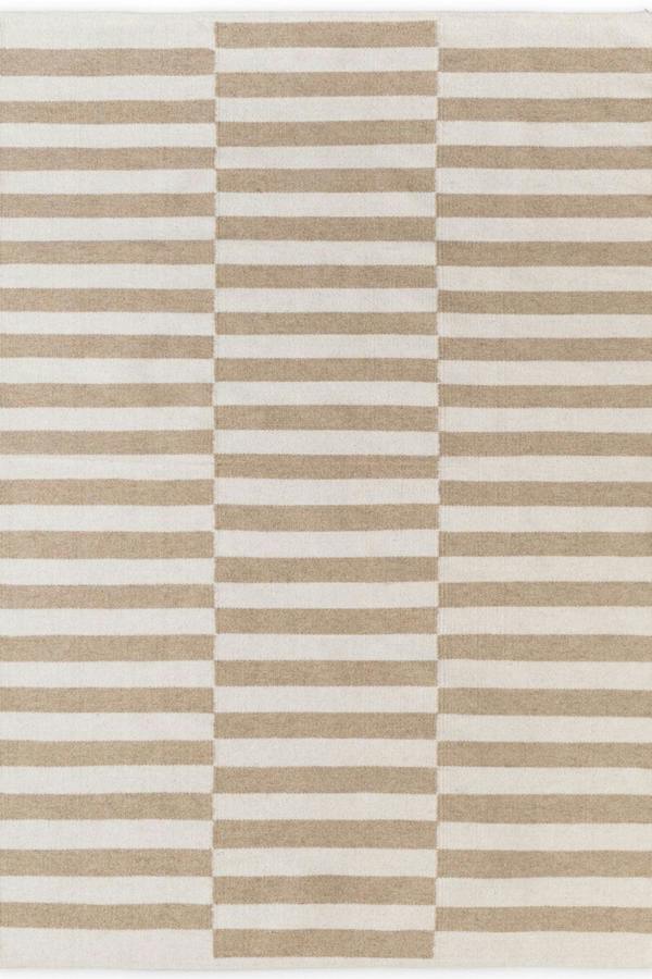 Vika Beige colour wool rug, textured pile, reversible rug, eco-friendly, hand-made rug.