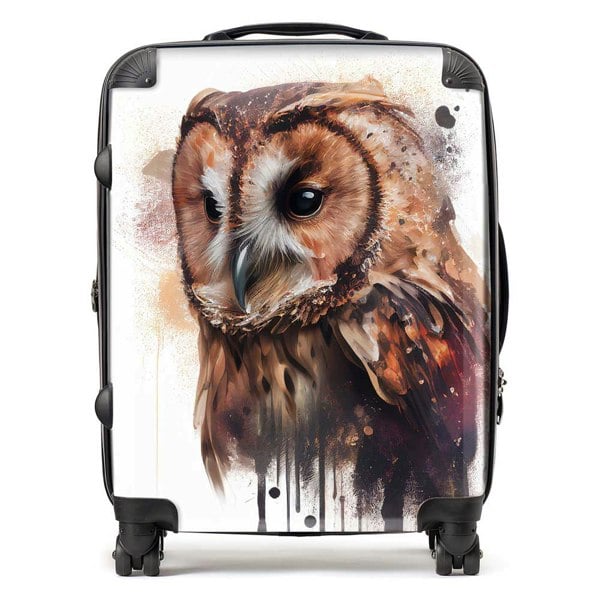 Warren Reed Tawny Owl Face Splashart Light Background Suitcase