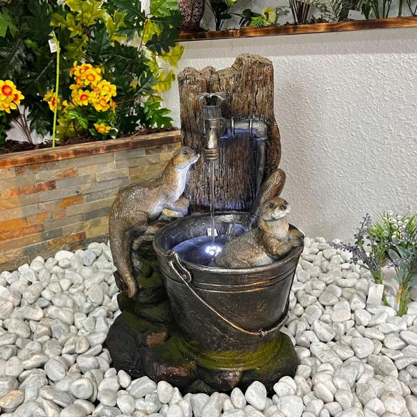 Tranquillity Water Features Otters at Tap Animal Animal Fountain Water Feature