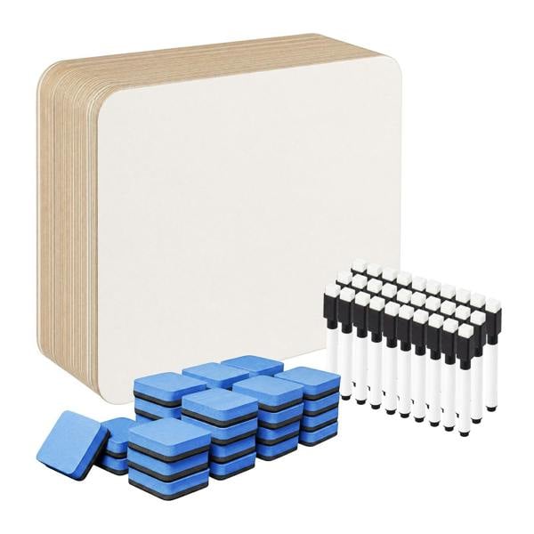 Levede Mini Whiteboard 30 Pack White Boards With Pens Erasers Classroom White